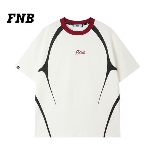 美国FNB撞色拼接短袖T恤男女同款潮牌运动慵懒风宽松上衣2026夏季
