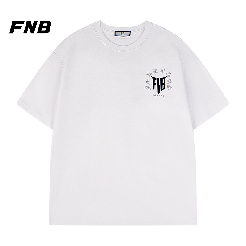 FNB美式街头潮牌嘻哈LOGO印花宽松短袖T恤夏季新款舒适时尚上衣