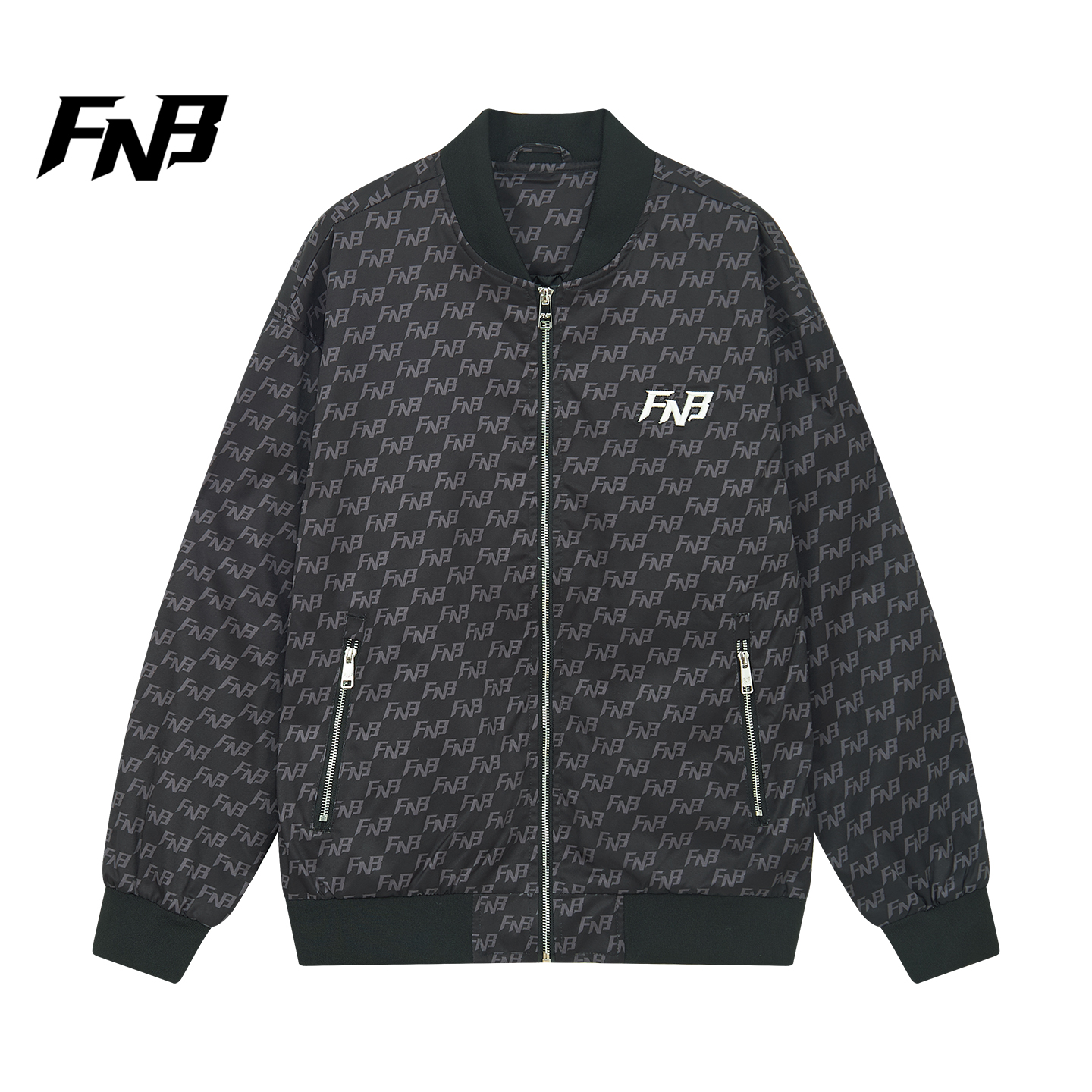 美式潮牌老花满印FNB棒球服男士休闲机车服外套拉链夹克春秋新款