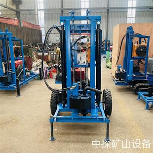 双油缸柴油液压打井机 牵引轮式160米钻井机 打井机配件厂家