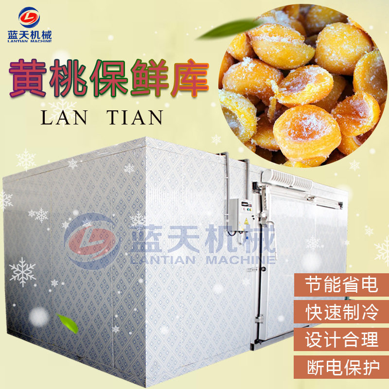 蓝天大型商用黄桃冷库房 智能控温黄桃瓣冷冻库 黄桃罐头冷藏设备