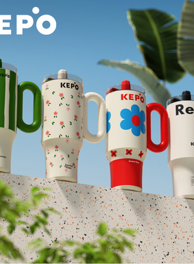 KEPO保温杯大容量水杯女生高颜值冰霸杯吸管吨吨杯子陶瓷内胆新款