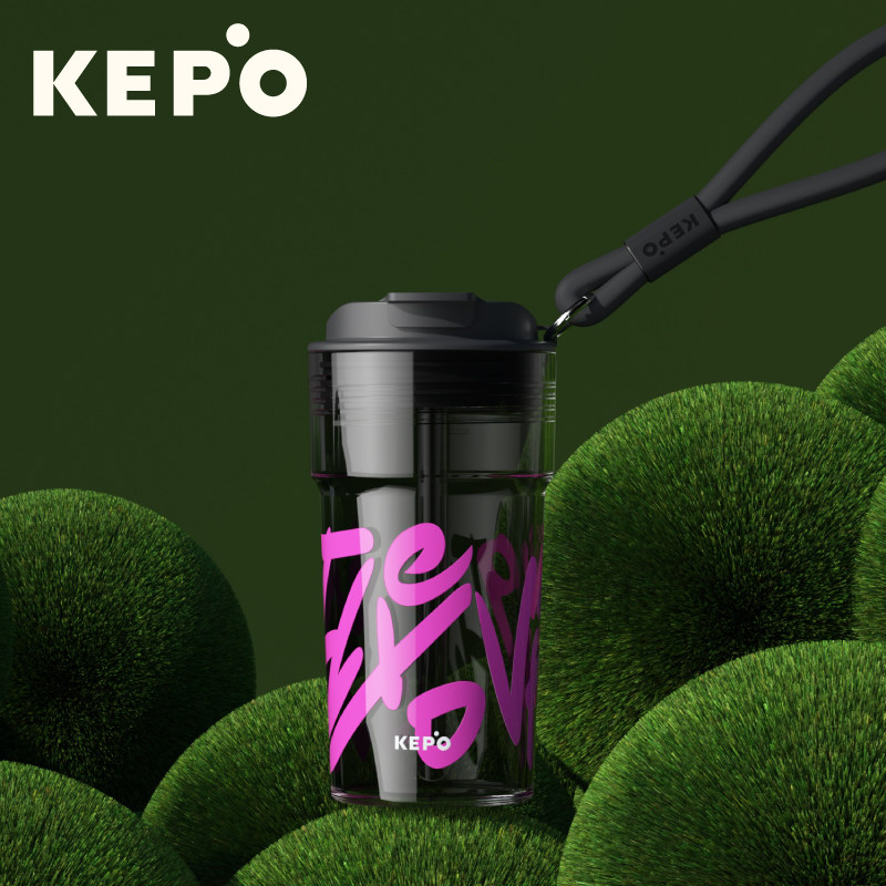 KEPO水杯夏日随行杯子外出便携吸管杯男大容量运动水杯女生高颜值