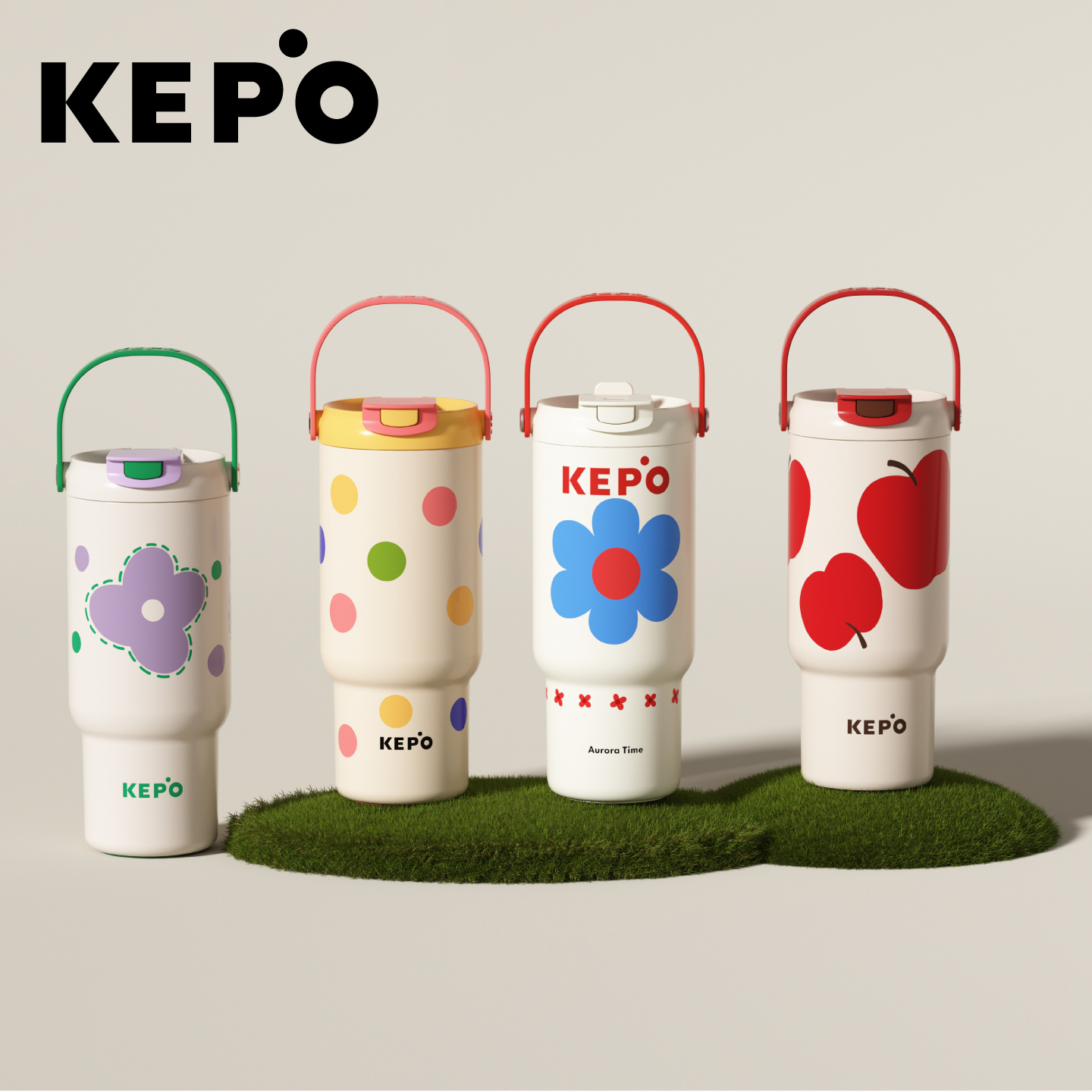 【热销】一盖双饮保温杯手提水杯