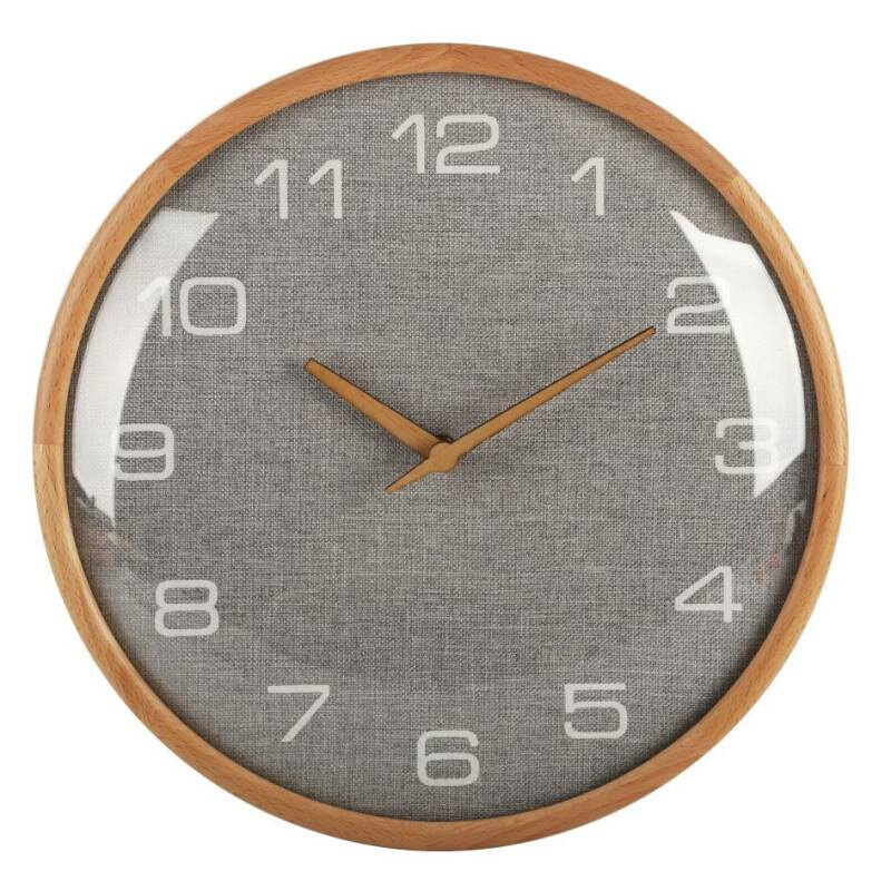 厂家直销创意棉麻钟面客厅卧室静音扫秒挂钟挂表