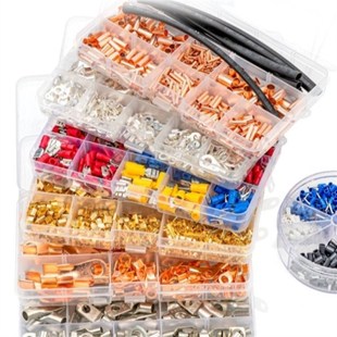 OT冷压接c线端子铜鼻子线耳圆形裸端头绝缘连接器O型压线接头套装