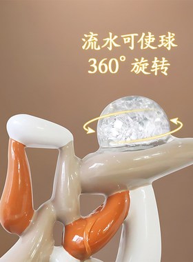 财源滚滚循环流水摆件室内客厅办公室H桌面招财装饰品树脂 工艺品