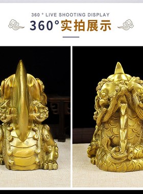 狮咬剑斧头乔迁搬家斧子摆件铜睚眦上古神兽一Q对日月睚眦家居客