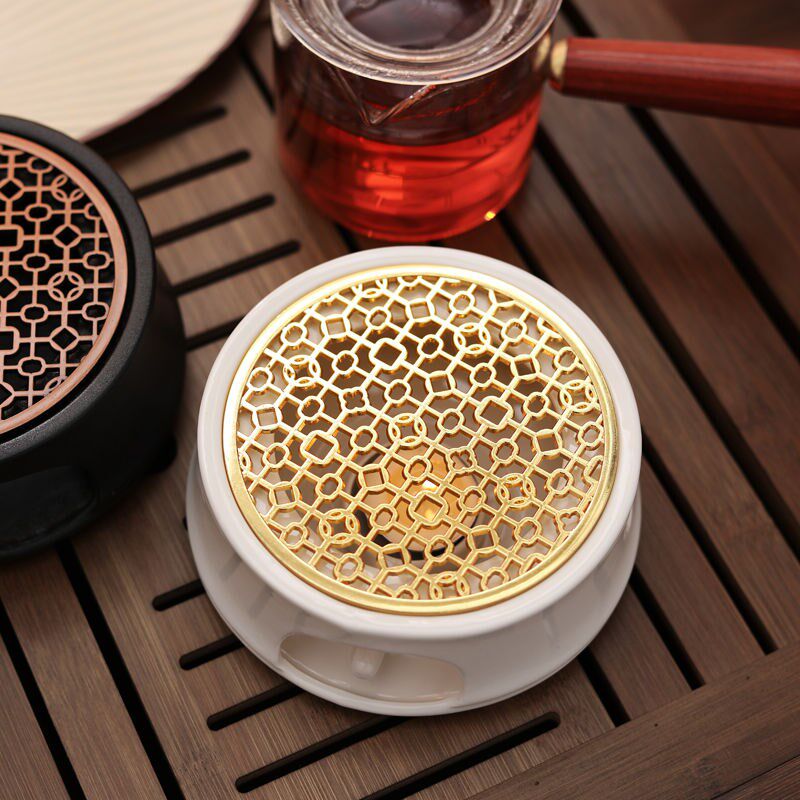 T4kzi德国陶瓷温茶器竹节炉中式暖G茶炉片家用蜡烛加热保温炉座