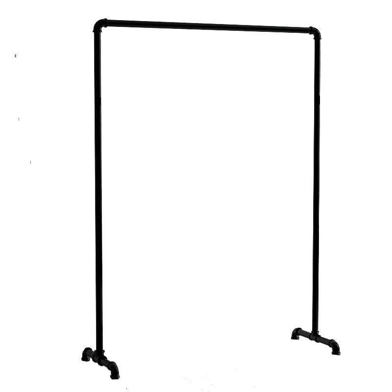 水管服装架落地衣架龙门架晾单杆J挂加厚带轮铁艺服装架子