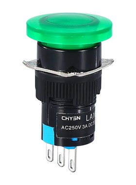 按钮LA16Y-11ZS蘑菇头自复位开关开孔径16MM银触点小型红色