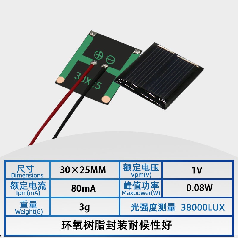 迷你微型a小尺寸太阳能电池板 太阳能充电板 光伏板滴胶板 光源板