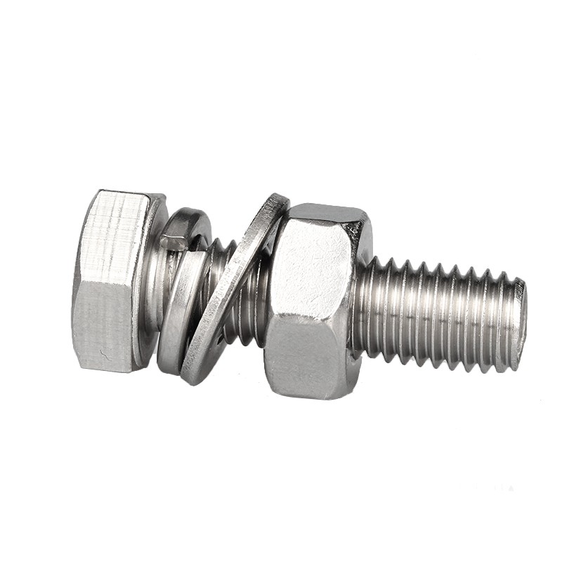 M10M1c2M14M16 304不锈钢外六角螺栓螺丝螺母套装组合配平垫弹垫