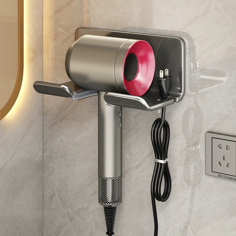 吹风机置物架免打孔卫生间电吹风挂架浴室壁挂式风筒支架收纳神器