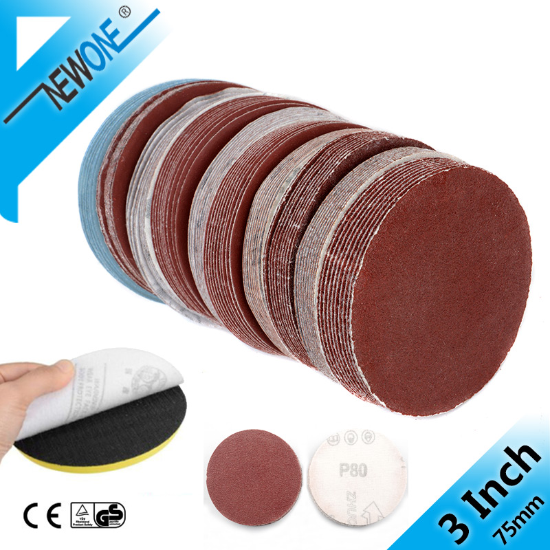 1寸2寸3寸植绒砂纸片自粘式圆盘气动打磨拉绒片木工手电钻抛光沙