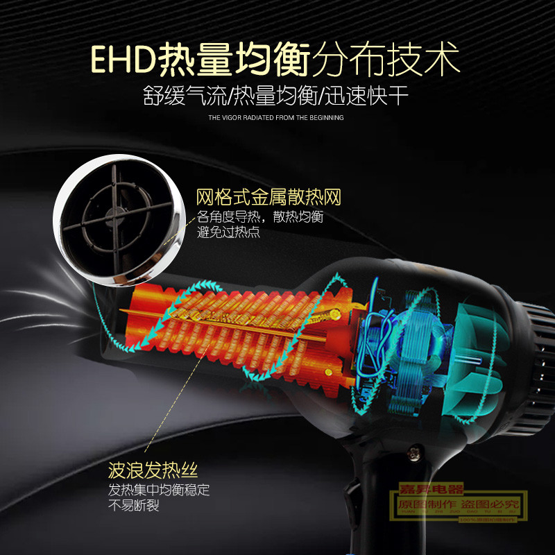 极速劲力牌家用g1000w电吹风筒不锈钢美发恒温护发冷热风吹风机SP