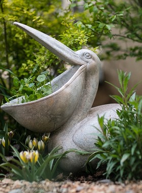 极速掬涵鹈鹕大型装饰摆件花盆器花园庭院别墅草T地面创意礼物户