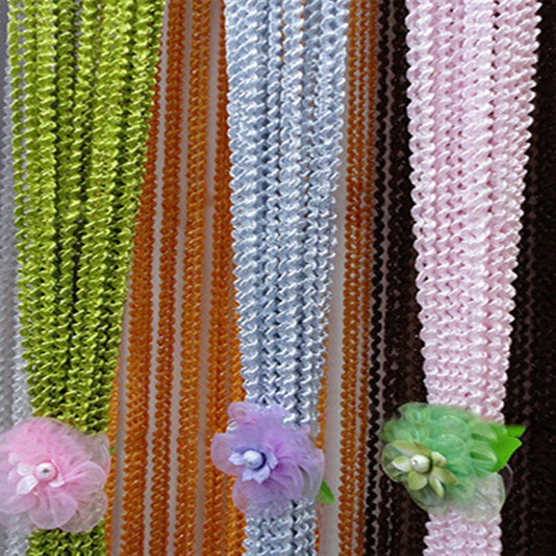 极速螺纹螺旋毛线彩m色线帘加粗门帘窗帘隔断玄关装饰造型流苏订