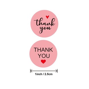 You StickerBs 1inch 极速100 Stickers Thank Pink Handm 500pcs
