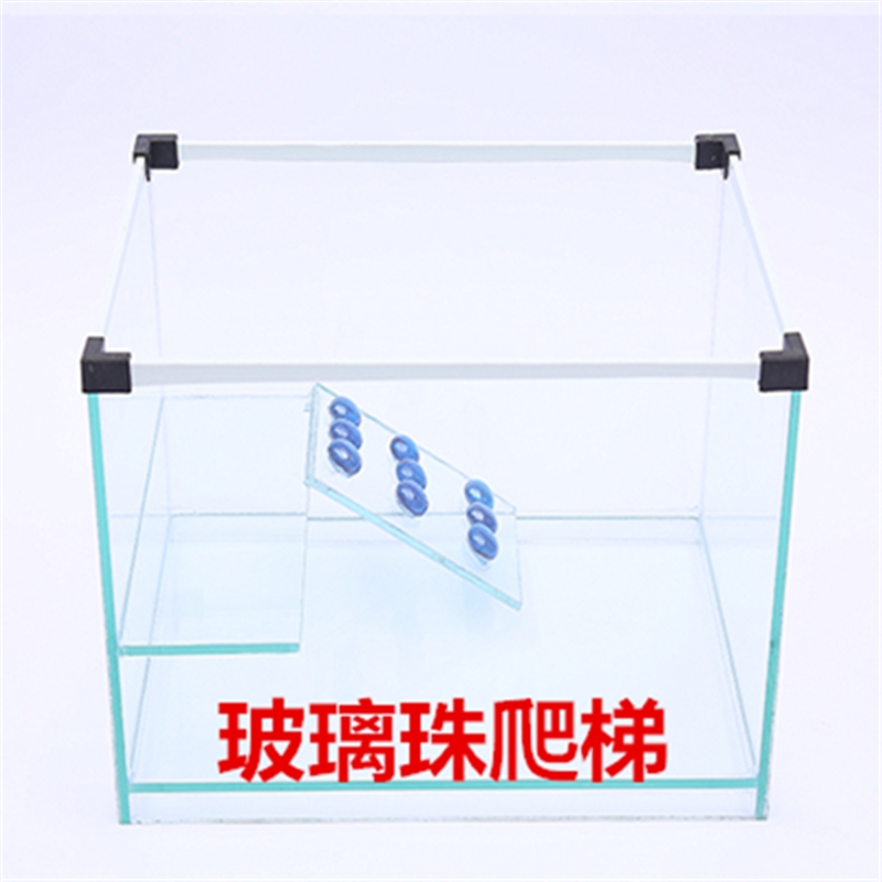 极速新款乌龟缸玻璃带晒台别墅长方形小型鱼缸X水陆缸透明盆