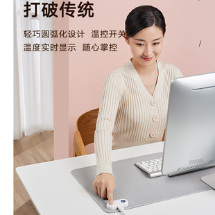 极速加热滑鼠垫超大学习纯色暖桌垫办J公室桌面发热垫加热桌垫
