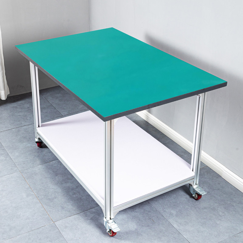 极速铝挤型材料防静电工作台三层A带轮可移动周转小推车双层打包