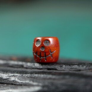 文玩佛珠di 极速8mm手工雕刻老料牦牛骨尸陀林C主阿呆桶珠配珠藏式