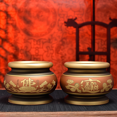 新品台湾a纯铜招财供佛香炉家用室内供奉财神莲花上香烧香炉寺庙