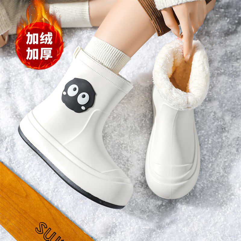 极速幼儿园雨鞋中大儿童男孩防水防滑水鞋徒步赶海胶鞋.加绒保暖