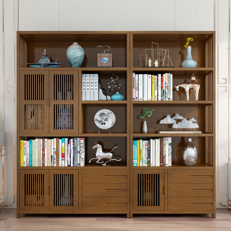 极速博古架实木中式书架置物架多宝阁古董架茶叶S茶室展示柜隔断