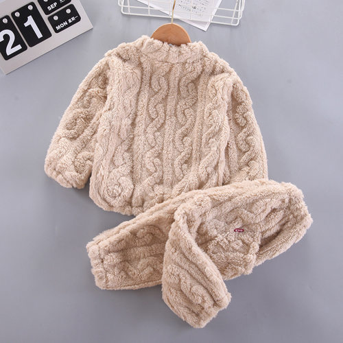 极速pcs Winter Baby Clothes Sets Flannel HomewearU Suit Long