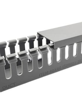 极速灰色蓝色PVC线槽明装塑料工业阻燃配电箱走S线槽电线行线槽理