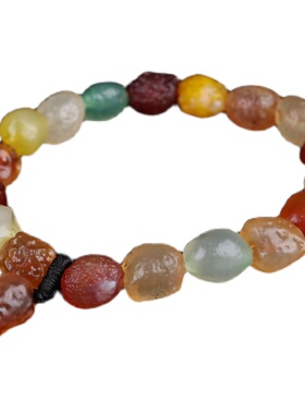 极速天然原石阿拉善戈壁t葡萄干糖心玛瑙彩色单圈手串手链女款礼