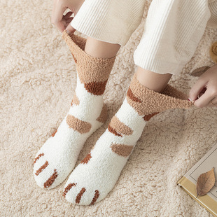 极速Winter Socks Women Thick Coral fleeceL Warm Socks Animal