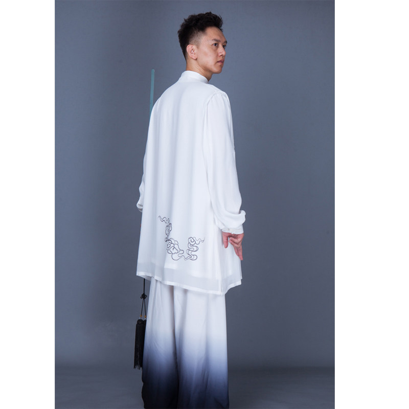 新品太极服d女高端2024新款飘逸渐变色披沙演出比赛太极拳练功服