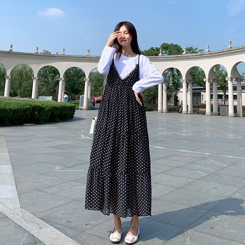 新品孕妇春装连衣裙2025新x款长袖裙子长款过膝时尚潮妈雪纺套装