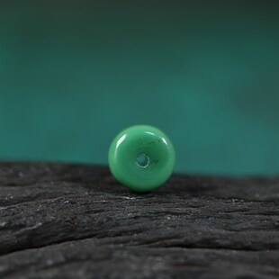 七宝琉n璃翠绿色琉璃隔片隔珠配珠文玩佛珠手串琉璃di 极速8mm藏式