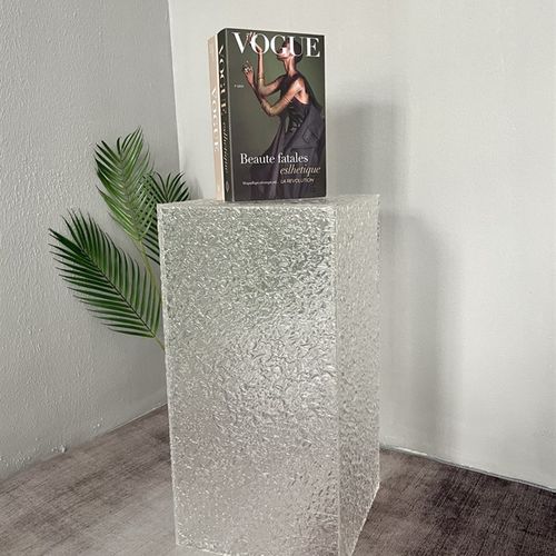 极速新压克力透明l石头纹底座展厅艺术品摆件装置室内发光轻奢现