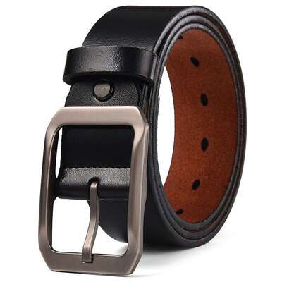极速Belt Mens Genuine Leather Vintage JDay Pin Buckle Belt