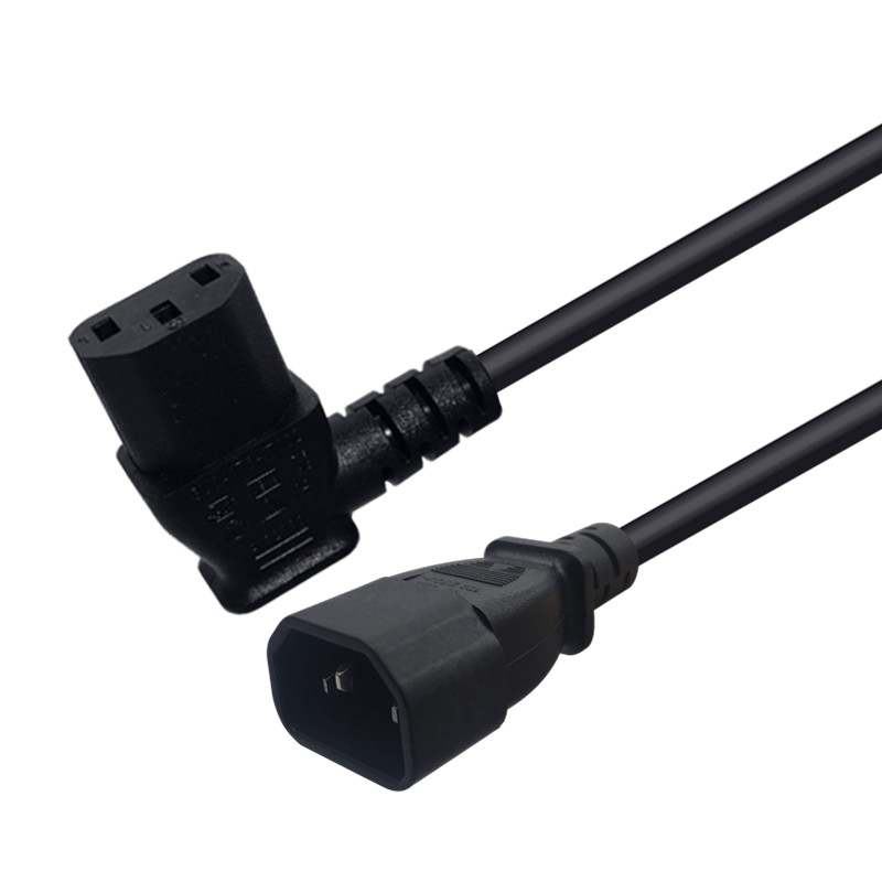 极速品字C14转C13右弯转接延长线三芯电源线90度拐弯主X机壳PDU转