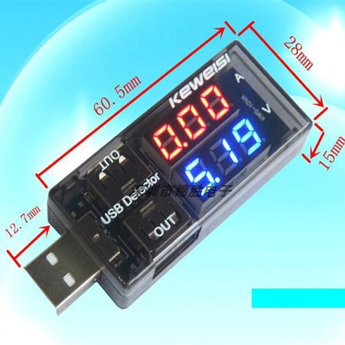 新品。usb电流电压n表 尾插检测仪器双数字显示手机平板充电安全