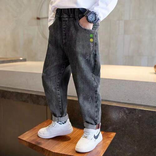 极速标韩系莎新品童装男童裤子春秋款牛仔裤儿M童新款中大童2023