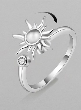 极速Anti Sss Anxiety Rings For Women Rotating QDaisy Sun Flo
