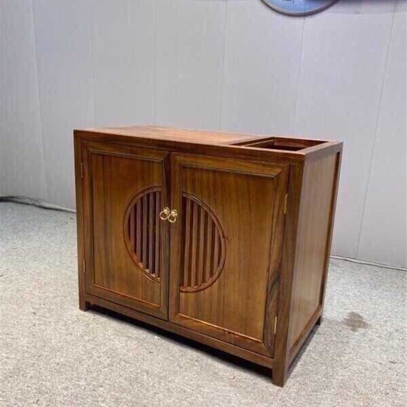 极速新品a爆品新中式茶水柜烧水壶一体A胡桃木茶桌茶台边柜烧水柜