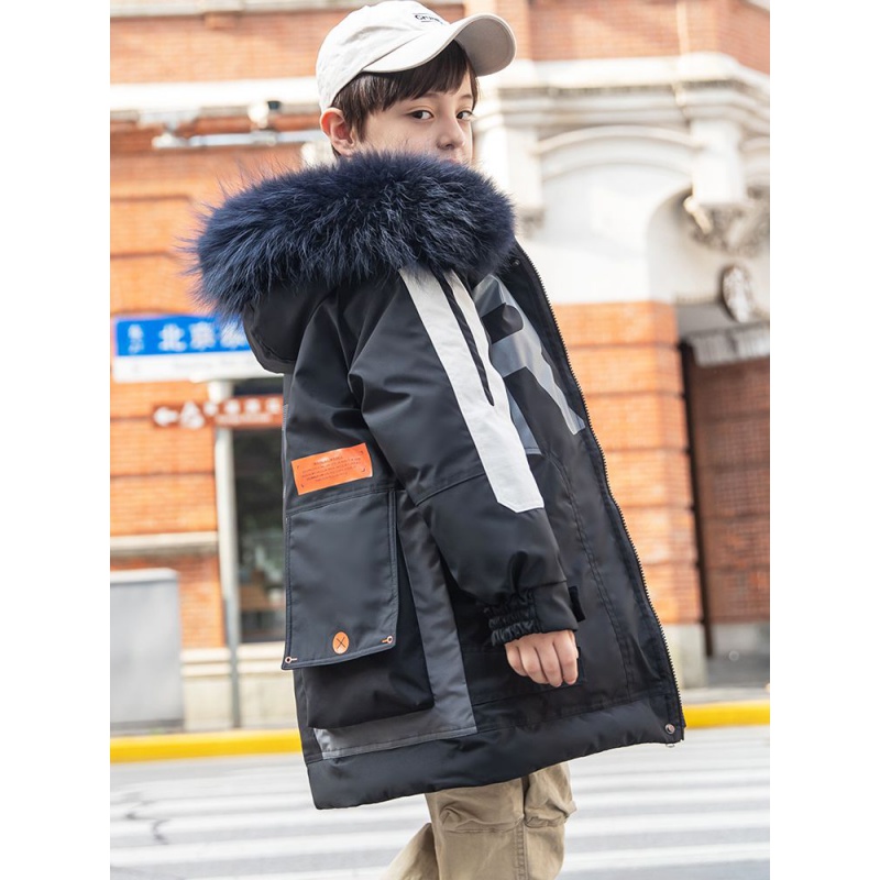 极速儿童羽绒衣男童中长版2020C新款外套童装男孩中大童韩版洋派