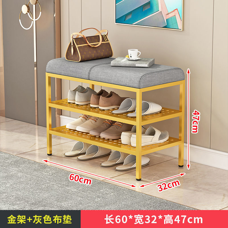 极速新品轻奢换鞋l凳家用门口鞋柜鞋架坐凳一体软包入户穿X鞋凳多