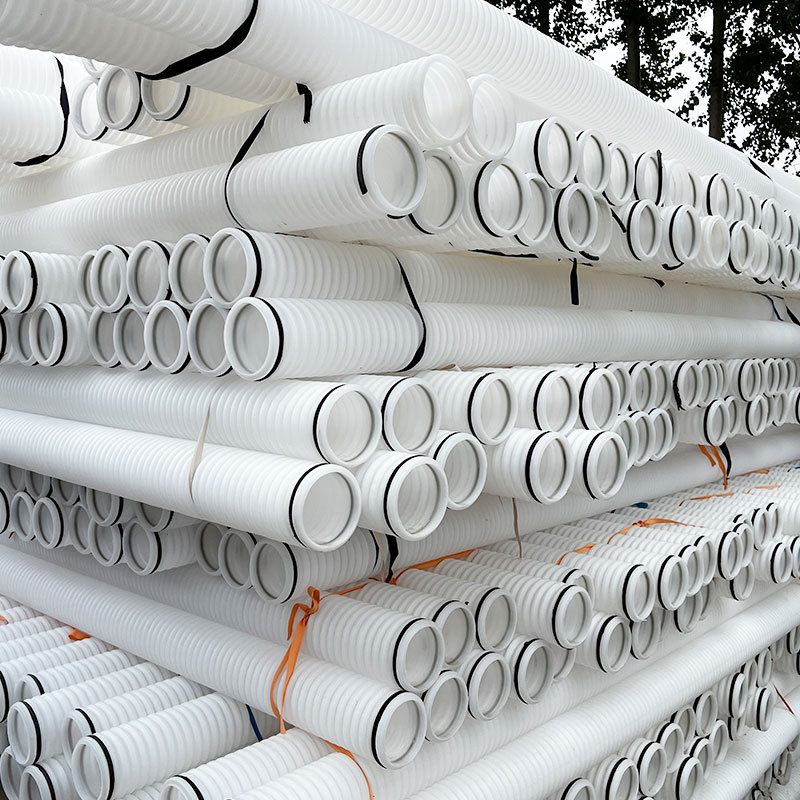 极速新品PEf双壁波纹管 大口径扩口200双壁波K纹管 下水道排水硬