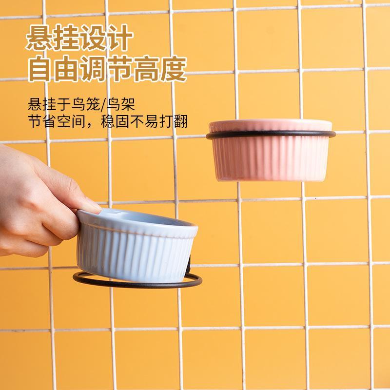 小宠陶瓷食盆防翻悬挂式食具仓鼠金丝熊鹦鹉宠物喂食器具