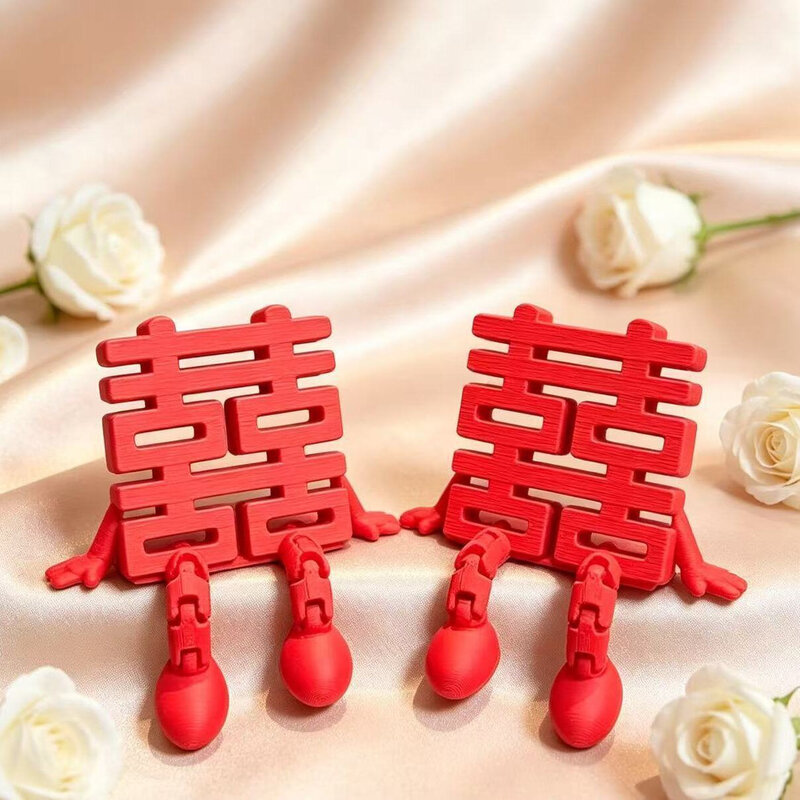 小红书同款小囍仔立体摆件高颜值创意3D打印婚房氛围布置装饰用品