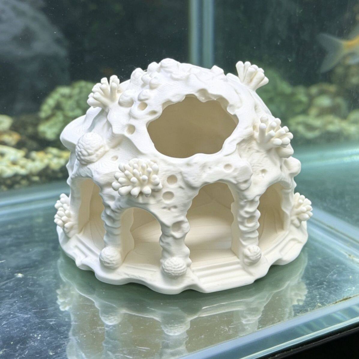 水下可沉水小珊瑚鱼虾蟹繁殖屋鱼缸造景小鱼躲藏水下摆件